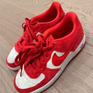 Kids Red and White Athletic Sneakers - Nike Terry Cloth Limited Edition